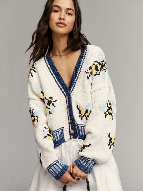 Maeve Sweaters - NWT Maeve Anthropologie Bumblebee Bumble Bee Chunky Icon Cardigan Sweater - S